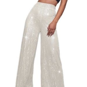 House of Harlow 1960 cream sequins pants
